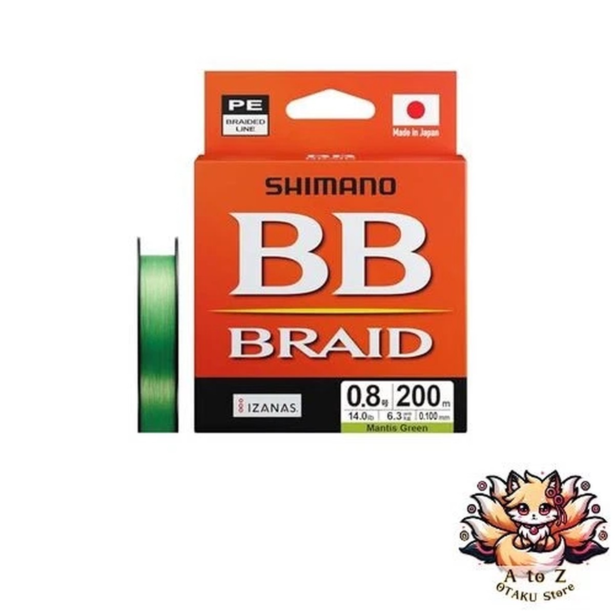 NEW Shimano PE Line BB Braid 200m LD-M64Y 0.8 Mantis Green