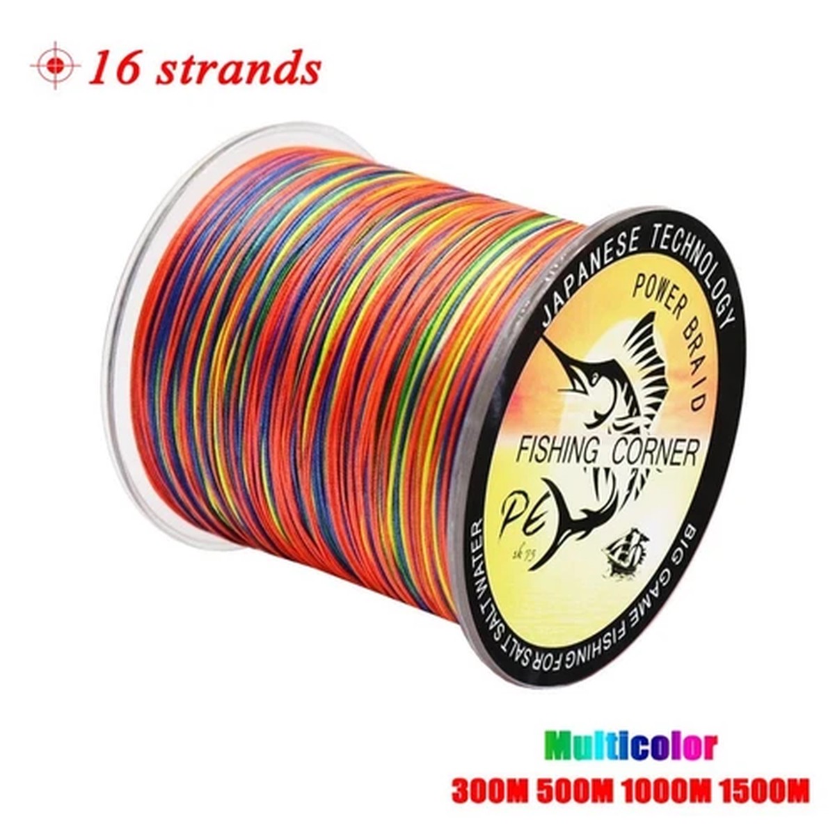 Braided Fishing Line 16Strands PE Braid Multicolor Super Power MultifilamentLine