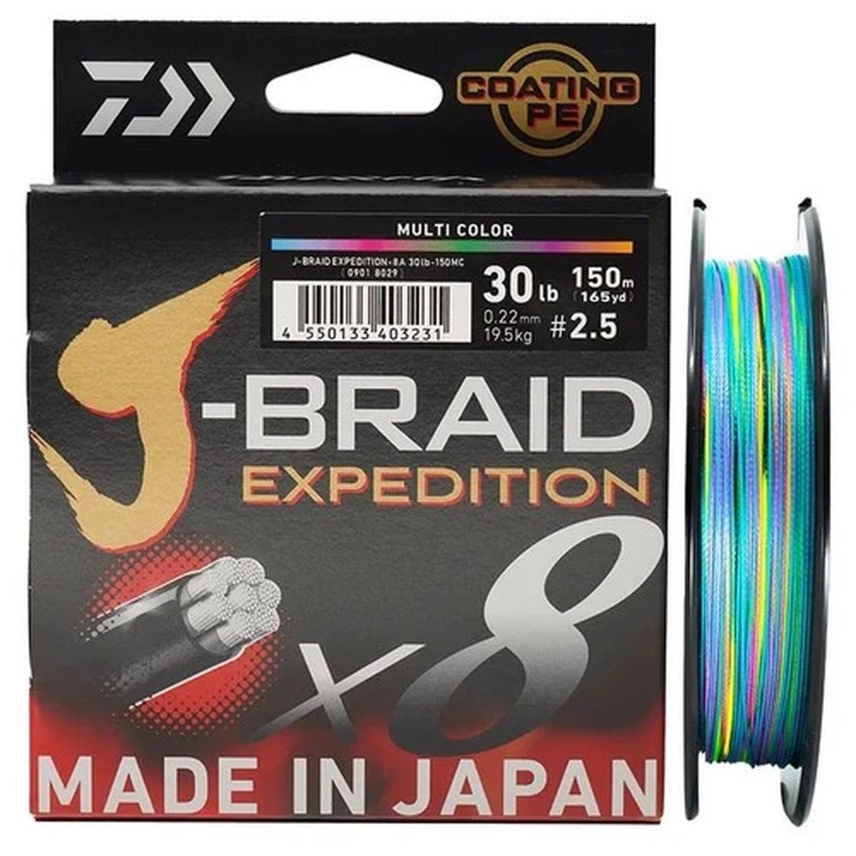 Daiwa Braid Fishing Line J-Braid Expedition X8 Hydrophobic High Weave, 150m 300m