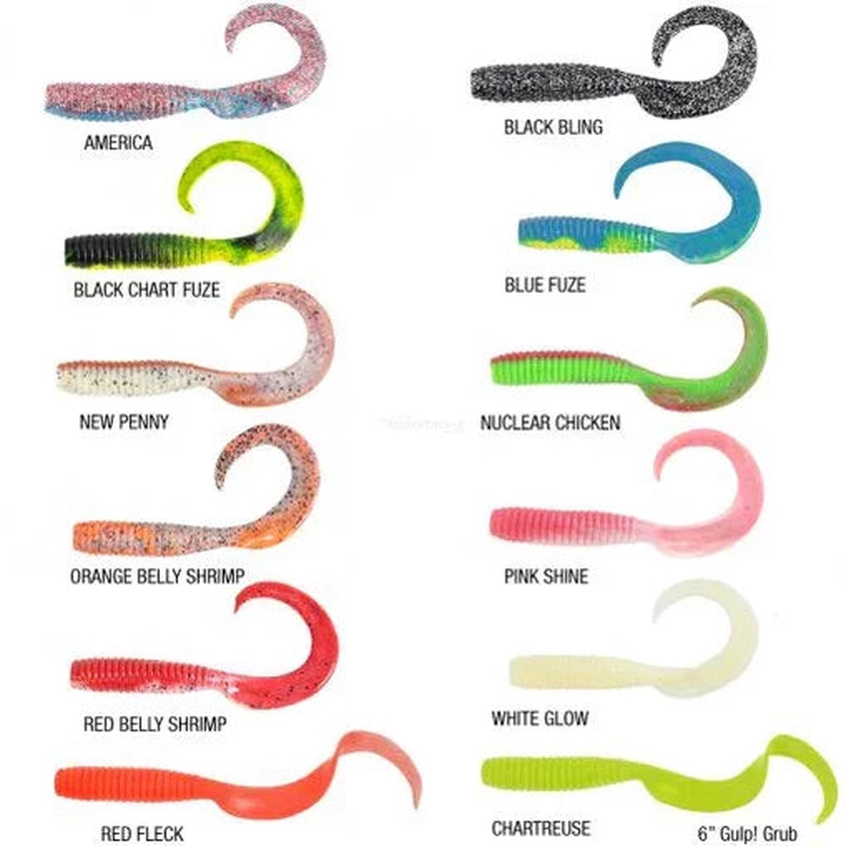 Berkley Gulp Grub Soft Plastics 6In