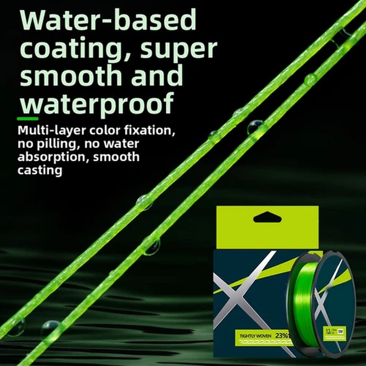 Green 8 Strand PE Fishing Line 100m Ultra Smooth Casting Strong Knot Strength