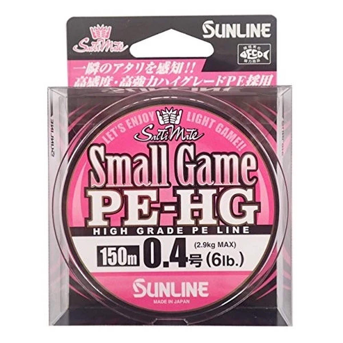 SUNLINE PE Line Salt Mate Small Game HG 150m 0.4 6lb Sakura Pink