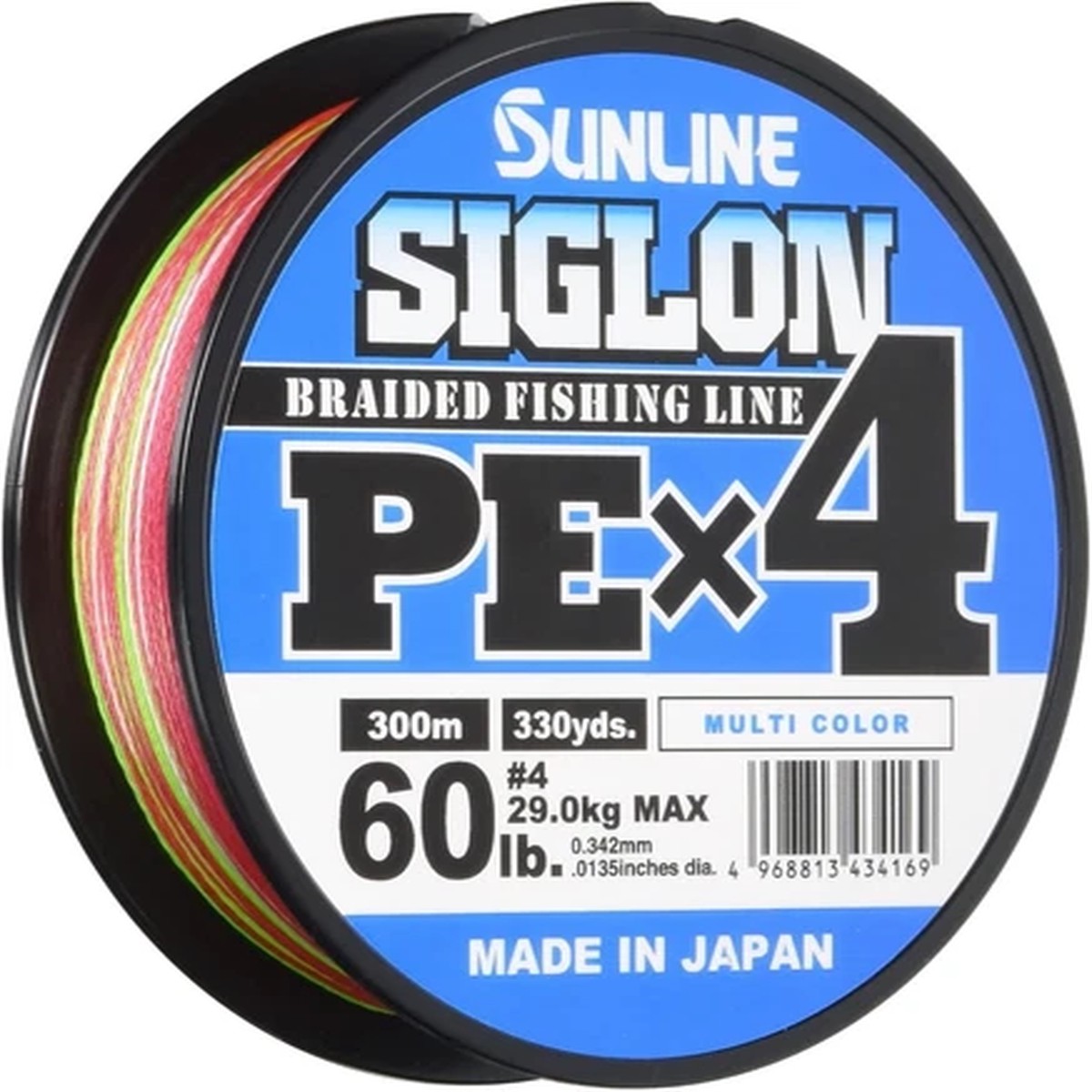 SUNLINE SIGLON PE X4 300m #4 / 60lb Multicolor PE Braid