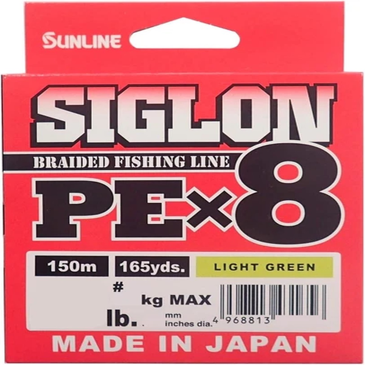 SUNLINE SIGLON PE X8 150m #1.2 / 20lb Light Green PE Braid Fishing Line