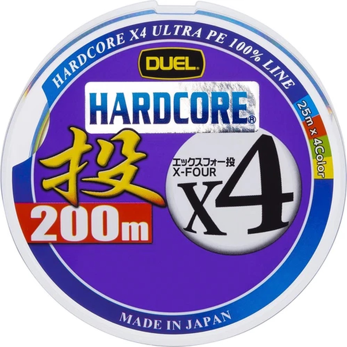 DUEL HARDCORE X4 Cast PE 200m #1.0 25m/4colors Black Marking Fishing Line H3289
