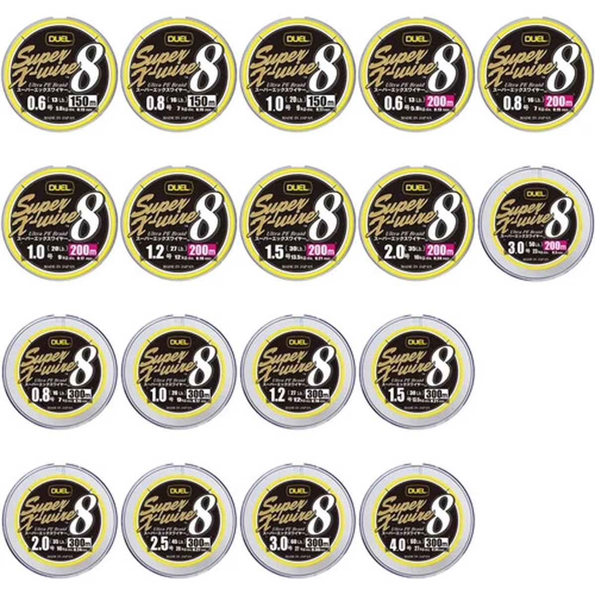 DUEL PE Line Fishing Super X-Wire 8 High Strength Sensitivity 150m-300m Japan
