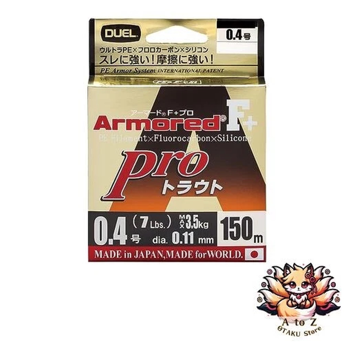 NEW DUEL PE Line 0.4 Armored F+ Pro Trout 150m 0.4 Orange Trout/Tube Fishing