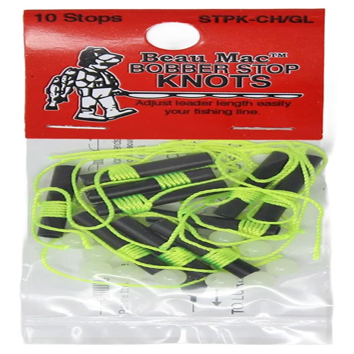 Beau Mac Bobber Stop Knots w/Beads – 10 Pack