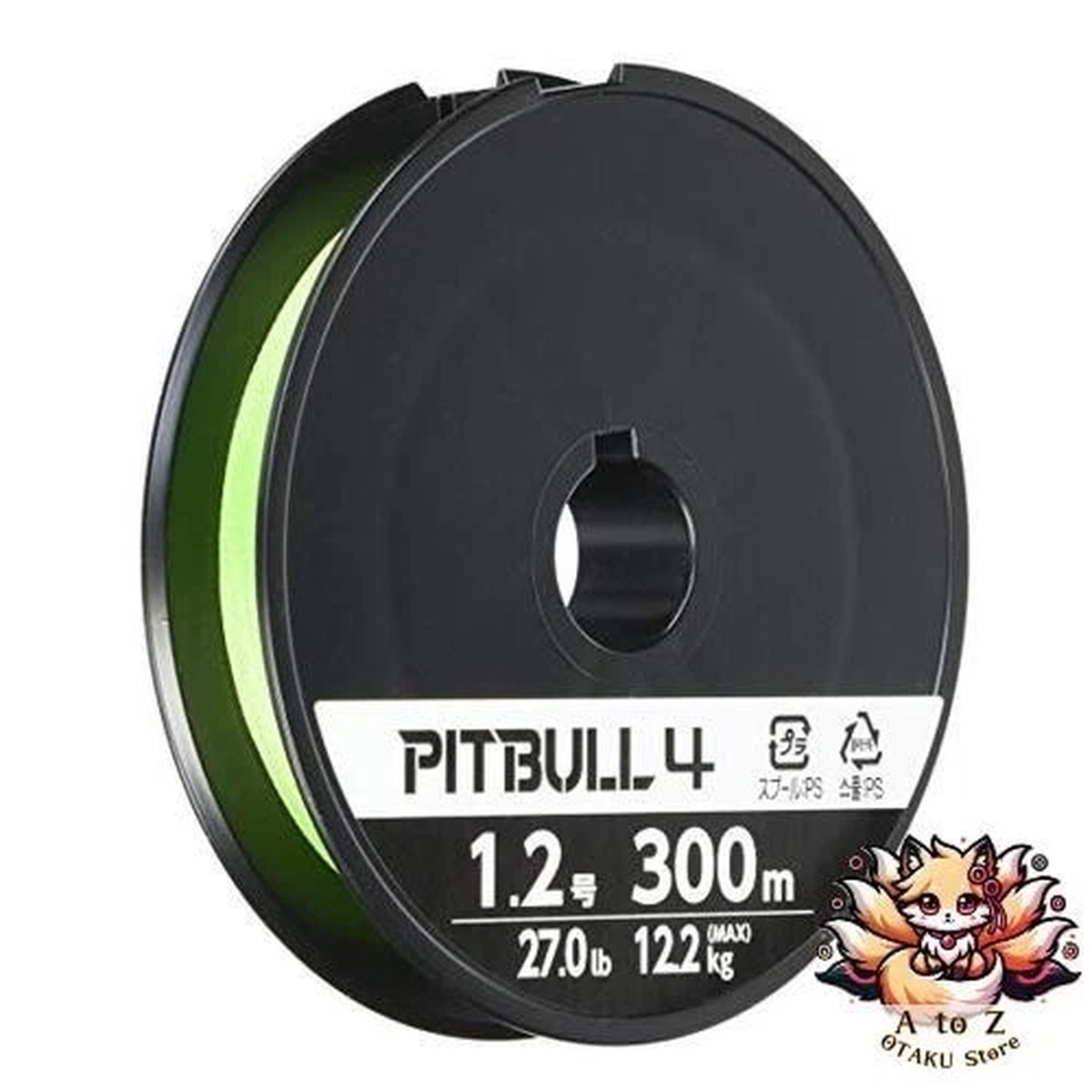 NEW SHIMANO Line Pitbull 4 300m 1.2 lime green PL-M74S fishing line