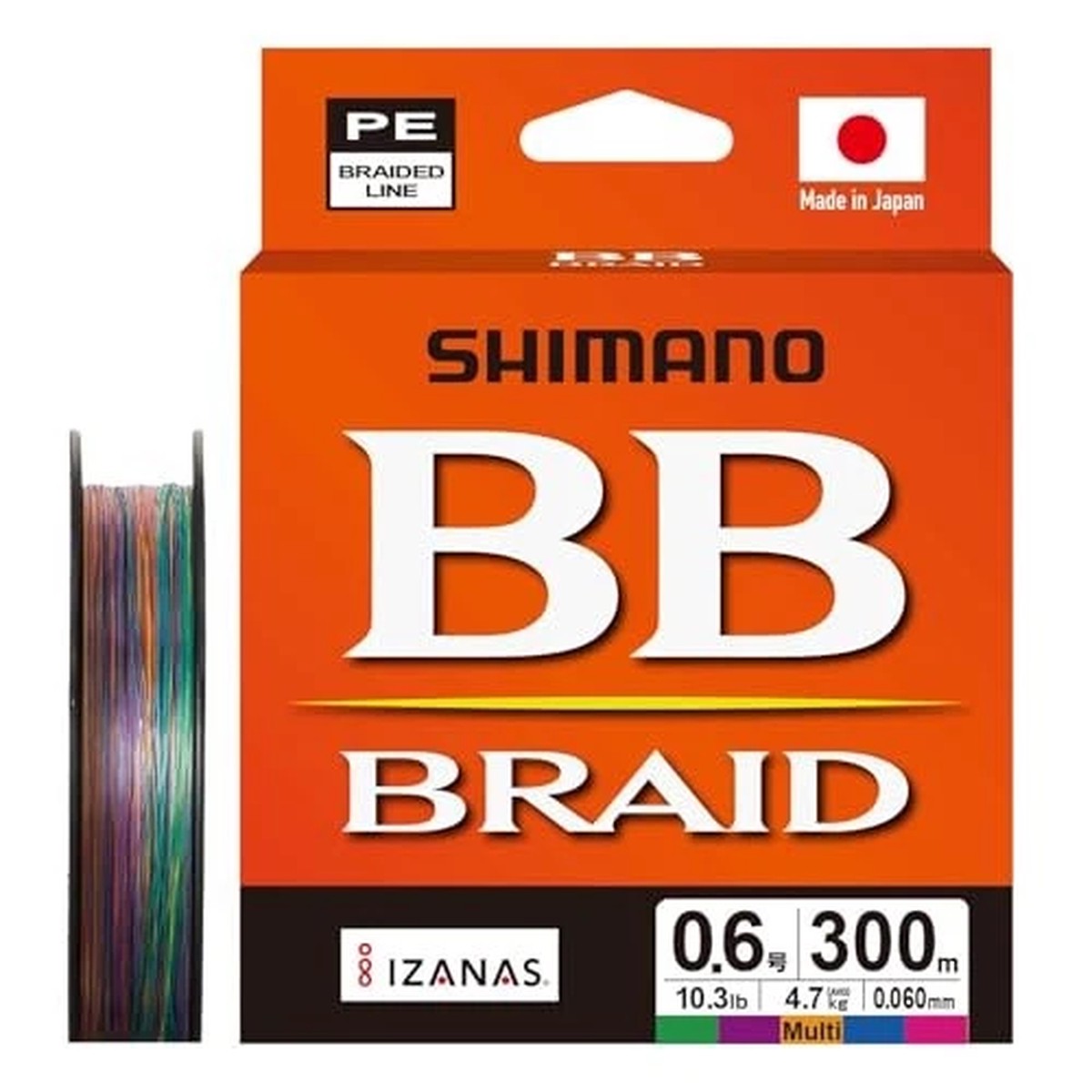 Shimano BB Braid PE Line 300m LD-M74Y 0.6 Multicolor