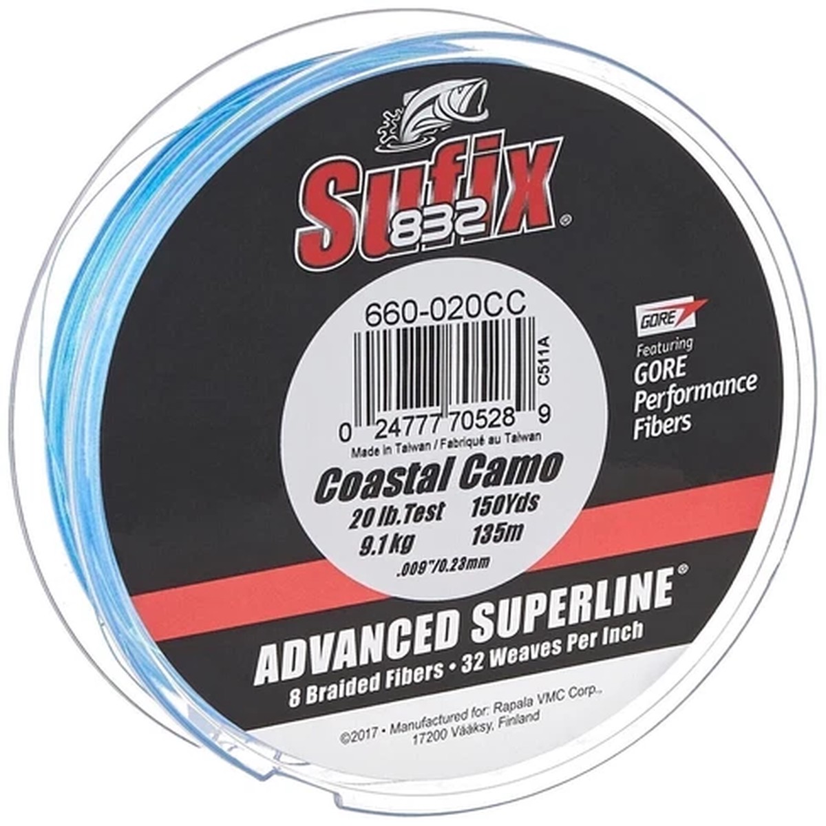 Sufix 660-020CC 832 Advanced Superline Braid 20 lb Coastal Camo 150 yds