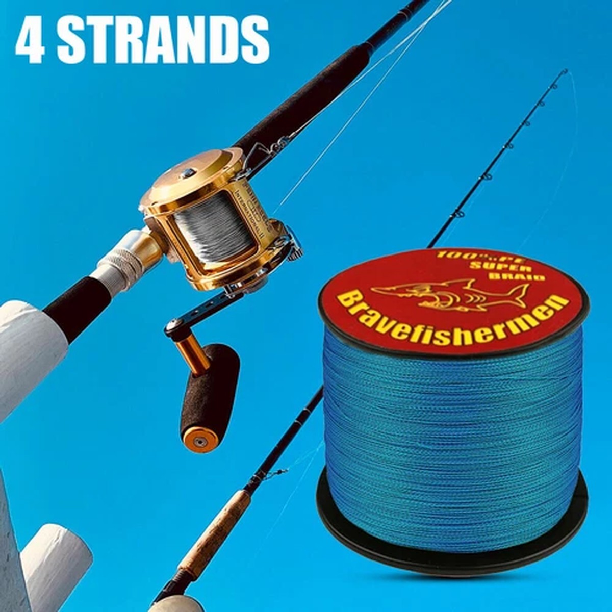 Super Strong Multifilament PE Braid Fishing Lines 4 Strands 100M 300M 500M 1000M