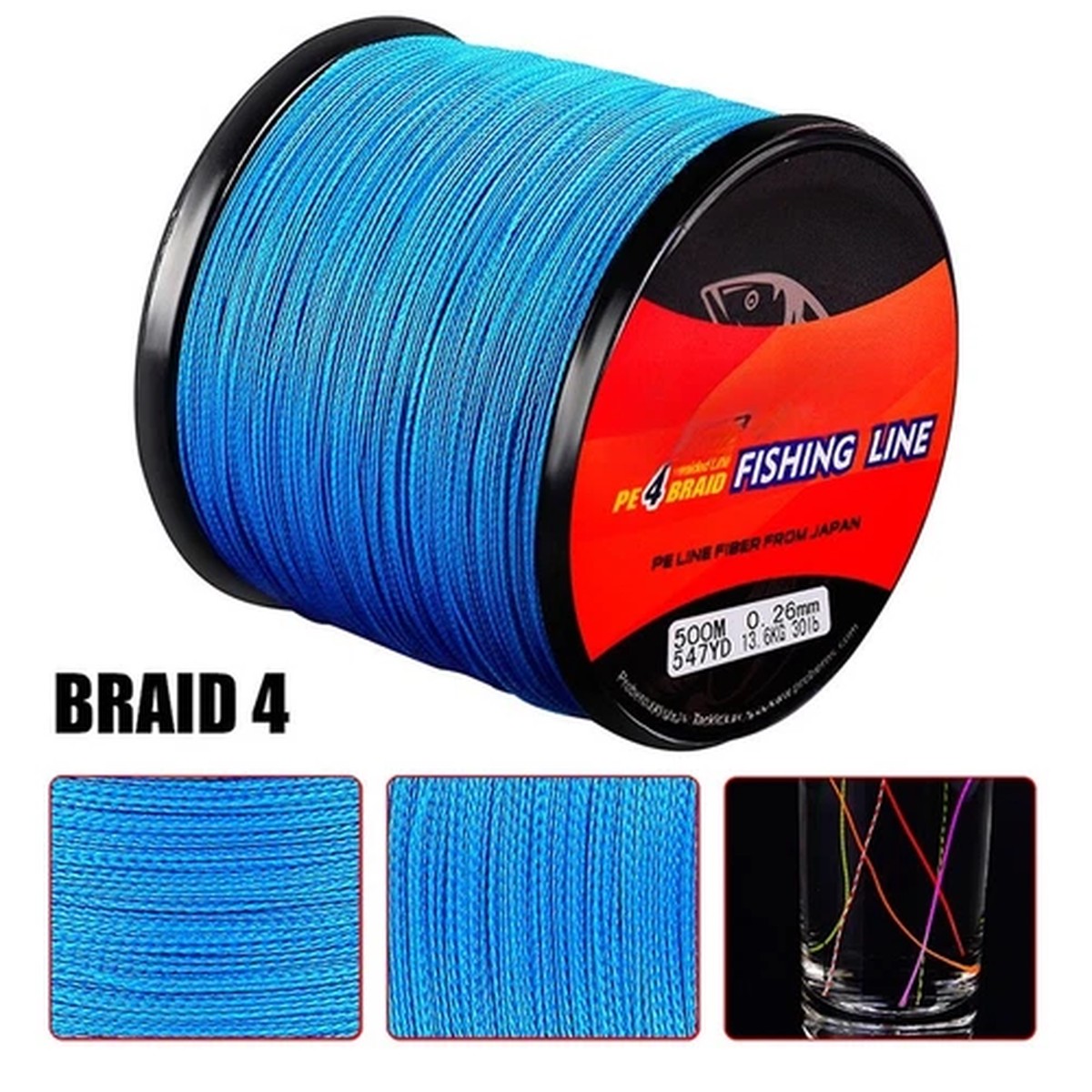 500m 4-Strand PE For BRAIDED Fishing Line High Strength for Saltwater Fishing