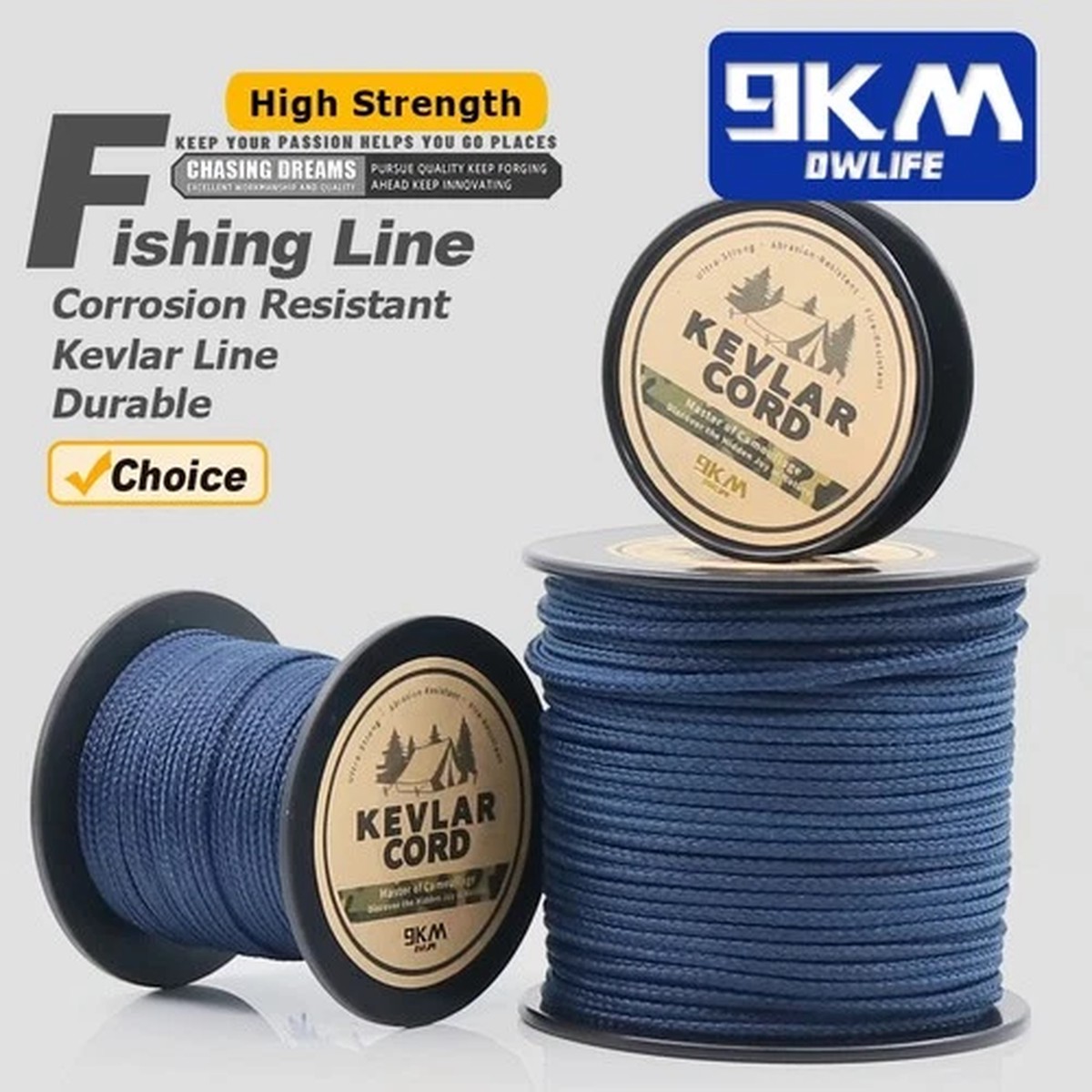 Braid Kevlar String 150Lbs~1500Lbs Fishing Camping Hiking Rope Made with Kevlar