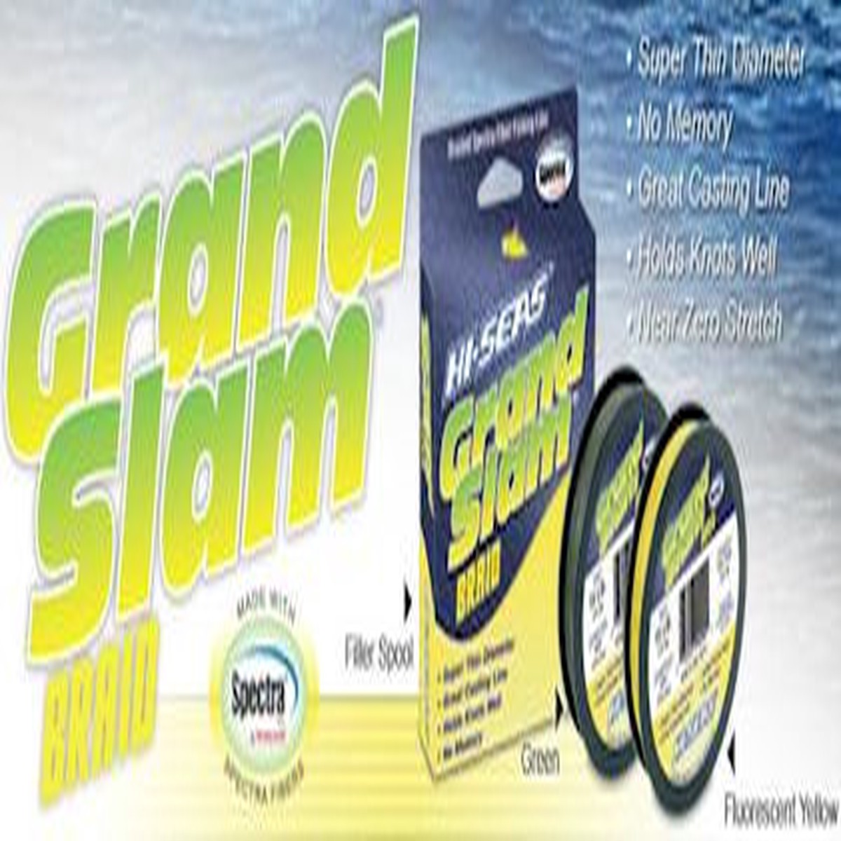 Hi Seas Grand Slam Braid 300 yds Hi Vis Yellow Test: 65